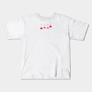 Hanging red hearts Kids T-Shirt